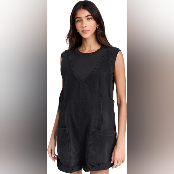 Free People High Roller Shortall Overalls - Picture 3 of 8